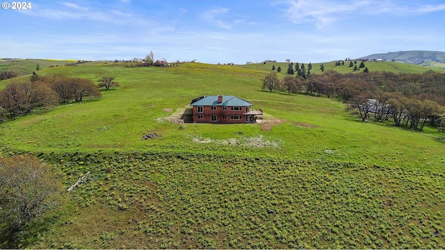 aerial view with a rural view