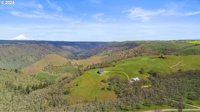 bird's eye view with a mountain view