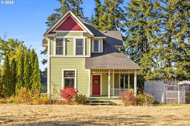 view of front of property with covered porch