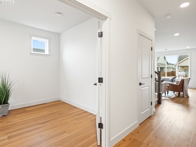 hall featuring light wood-type flooring