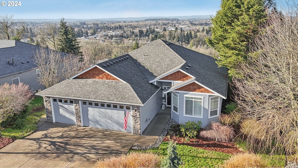 view of front of home with a garage