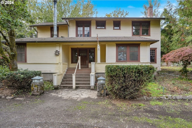 view of front of house with covered porch