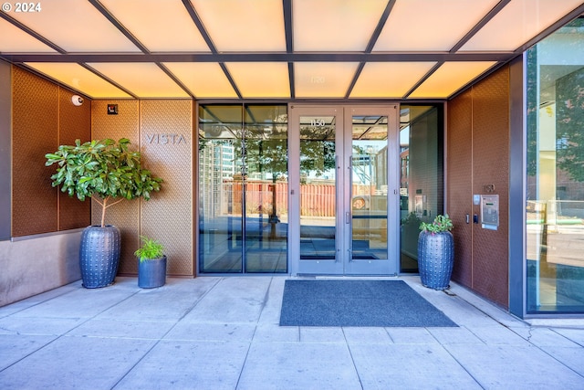 view of exterior entry with french doors