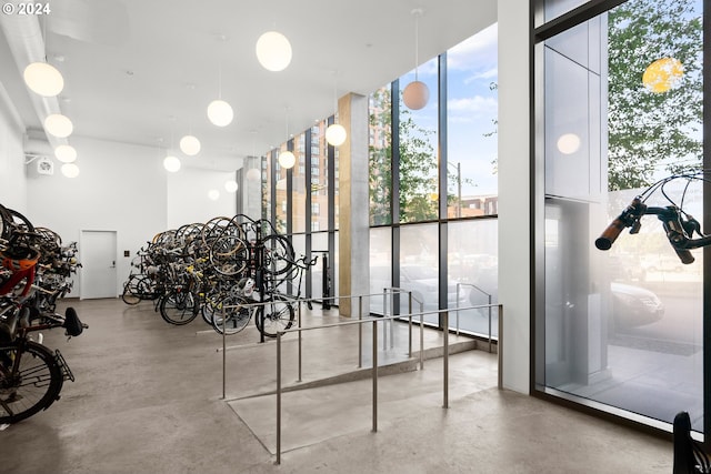 1150 NW Quimby St Unit 208, Portland, OR 97209 - workout area featuring expansive windows and plenty of natural light