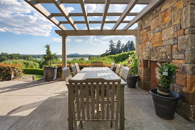 view of patio / terrace with a pergola