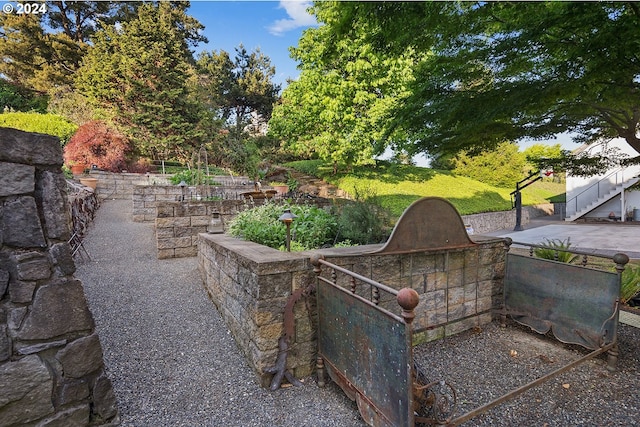 view of yard with a patio area