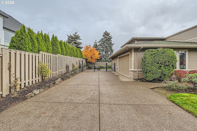 exterior space featuring a garage