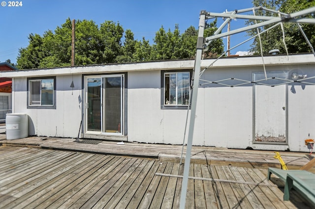 exterior space featuring a wooden deck