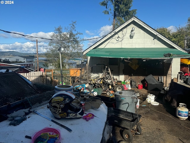 view of garage