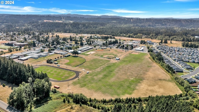 aerial view featuring a mountain view