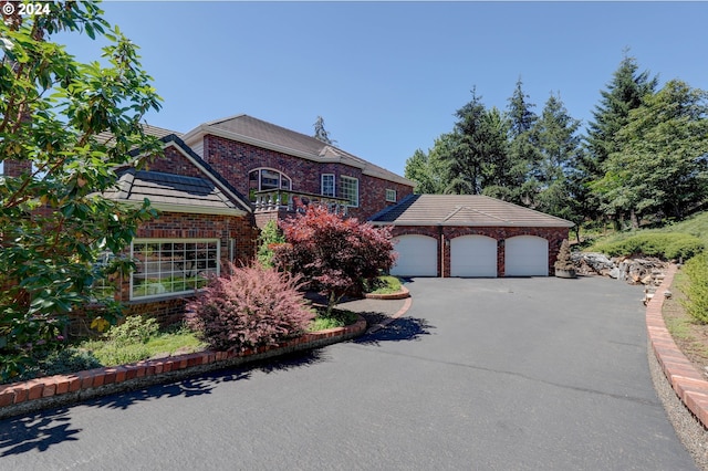 view of front of house with a garage