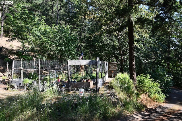 exterior space featuring a vegetable garden