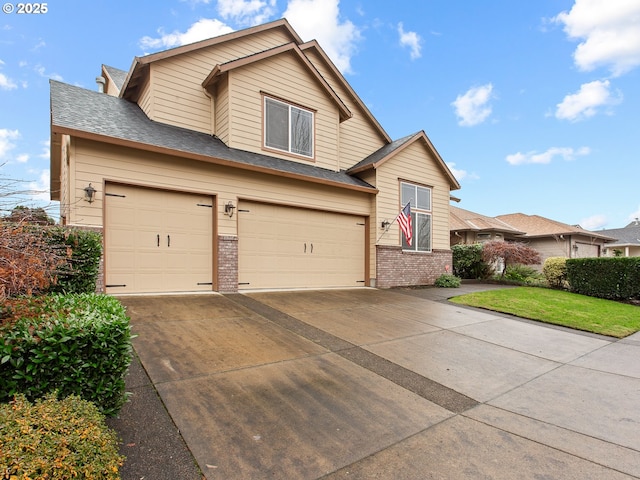 view of front of property featuring a garage