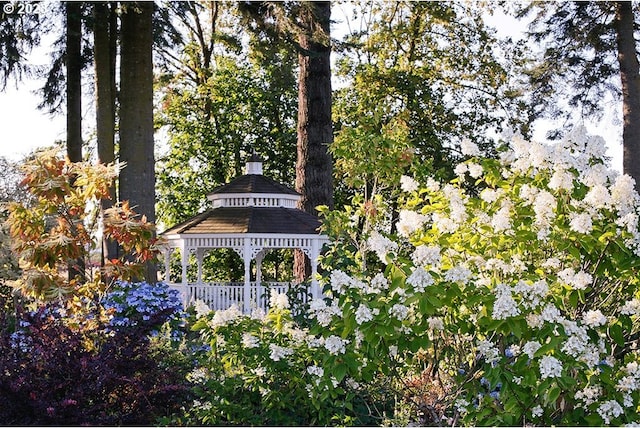 exterior space featuring a gazebo