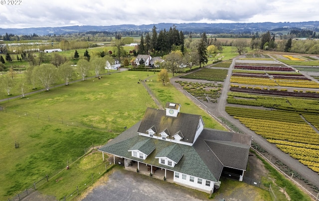 aerial view with a rural view