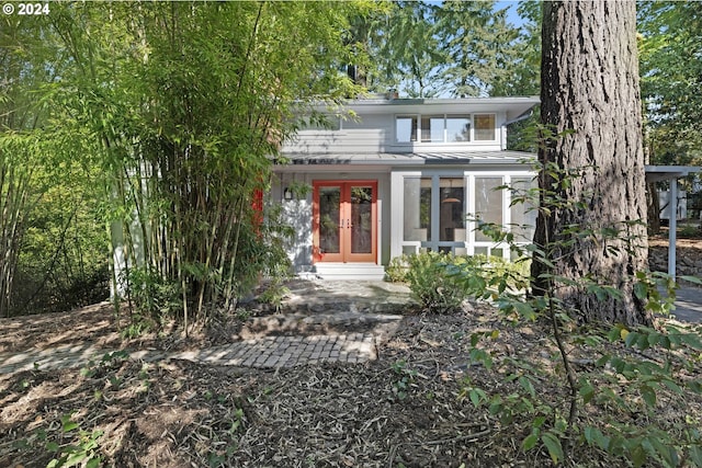 view of front of house featuring french doors