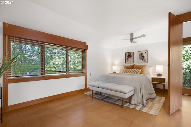 bedroom with ceiling fan