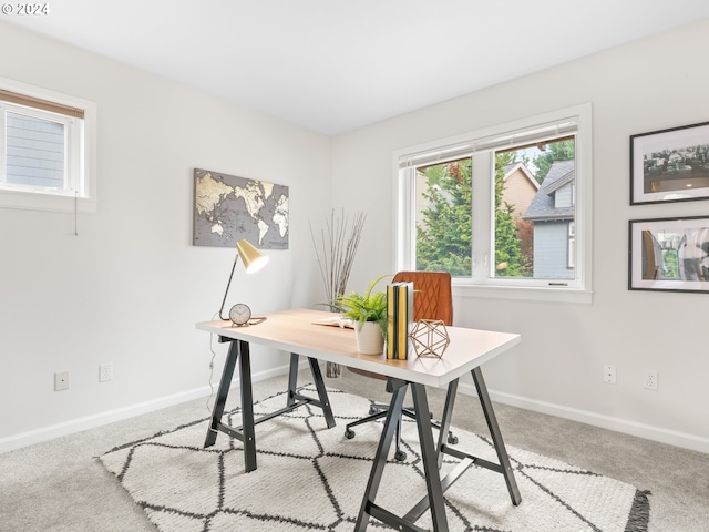 view of carpeted office