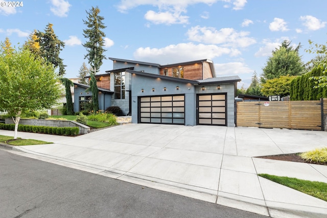 modern home with a garage