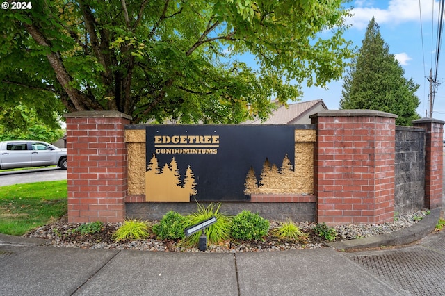 view of community sign