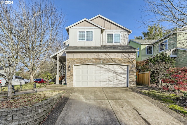 view of front of home featuring a garage