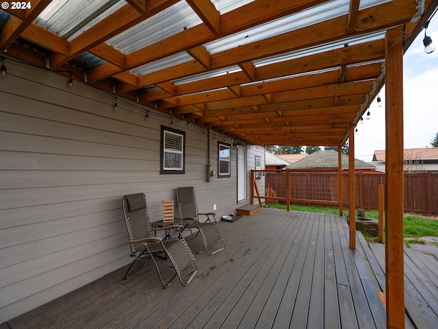 deck featuring a pergola