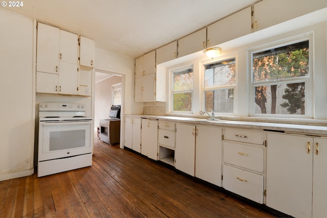 121 Garrett Ave, Klickitat, WA 98628 - kitchen featuring white appliances, healthy amount of natural light, dark wood finished floors, and light countertops