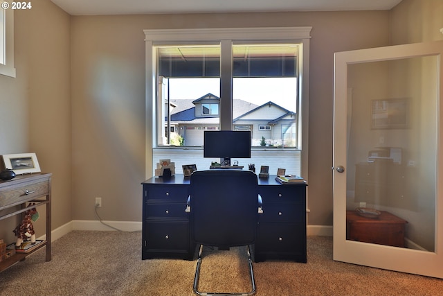 office area with light carpet