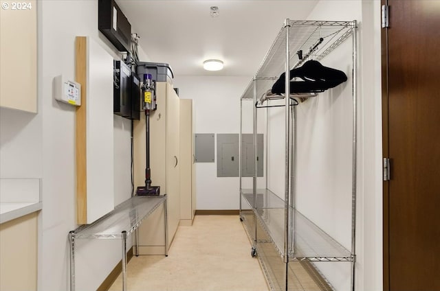 spacious closet with electric panel