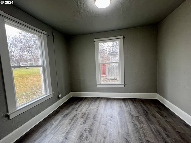 unfurnished room featuring hardwood / wood-style flooring and plenty of natural light