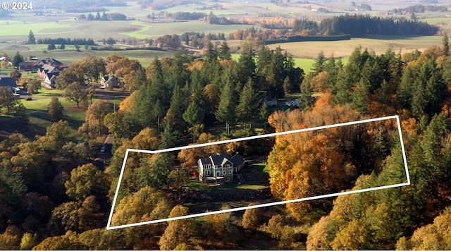 bird's eye view featuring a rural view