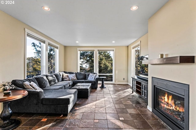 living room with plenty of natural light