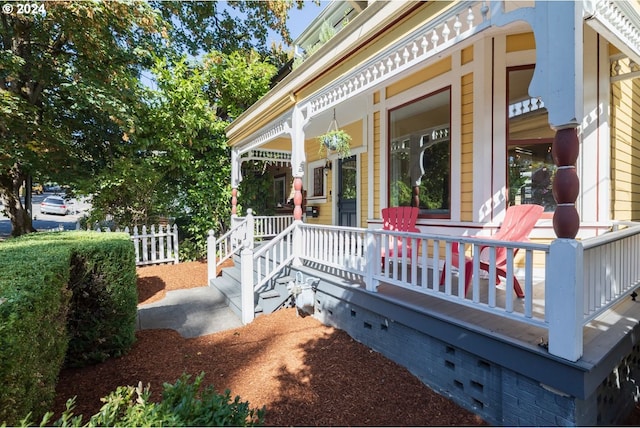 exterior space featuring covered porch