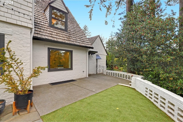 view of yard featuring a patio