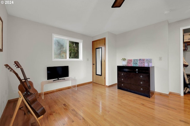 sitting room featuring light hardwood / wood-style flooring