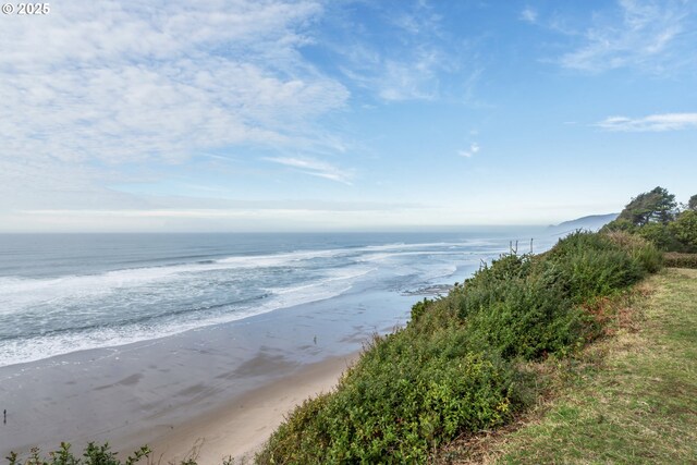 property view of water featuring a view of the beach