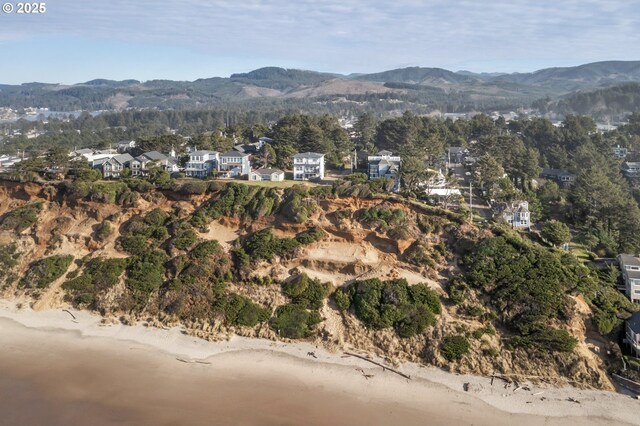 birds eye view of property featuring a mountain view