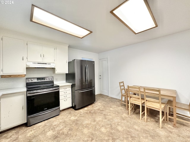 kitchen featuring white cabinetry and stainless steel appliances