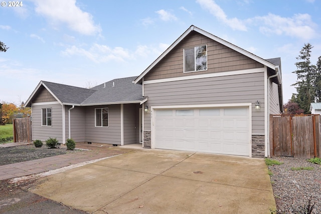 front facade featuring a garage