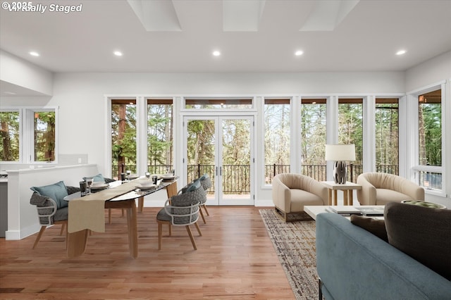 sunroom / solarium with french doors