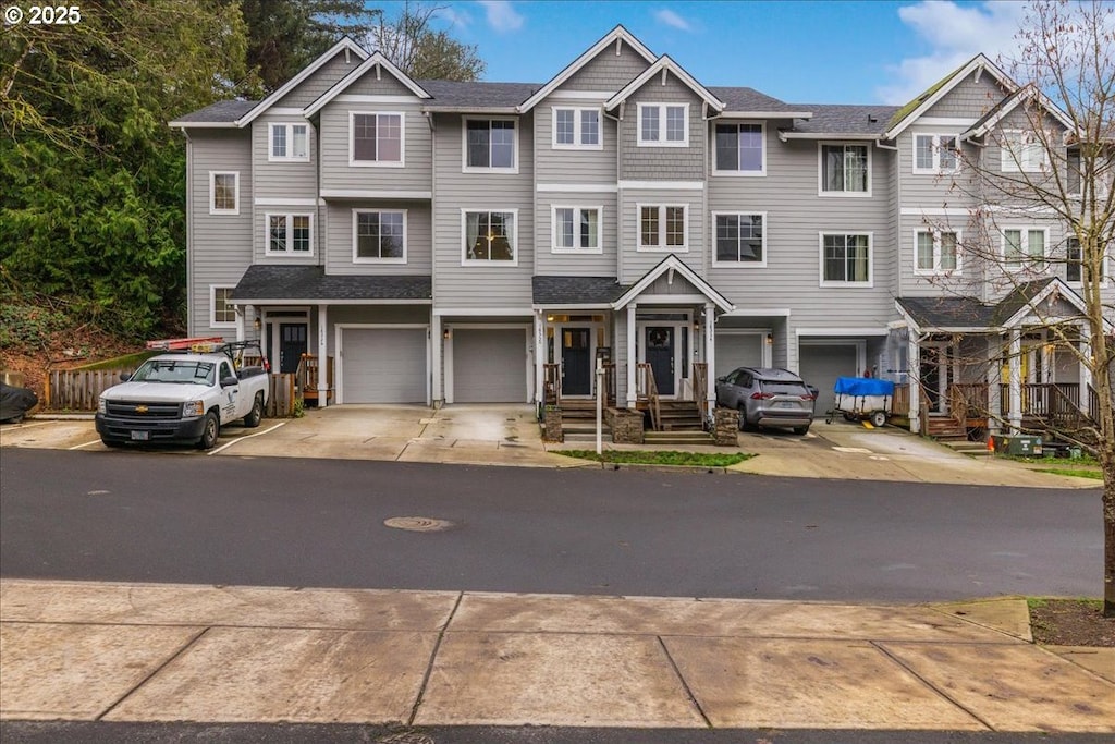 view of property with a garage