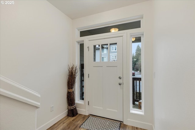 entryway featuring hardwood / wood-style floors