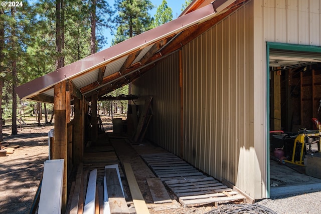 view of side of property with a garage