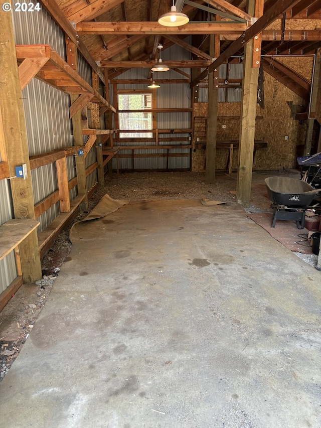 interior space featuring lofted ceiling