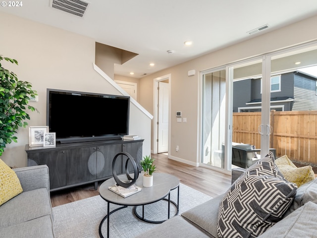 living room featuring hardwood / wood-style floors