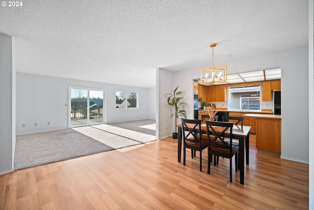 1205 NW 132nd St Unit B, Vancouver, WA 98685 - dining space with a chandelier, light wood-style floors, and a textured ceiling