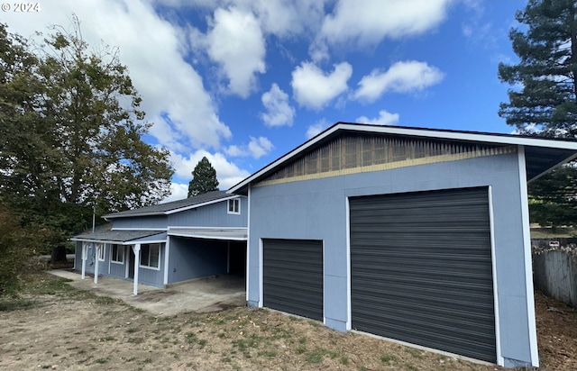 view of garage