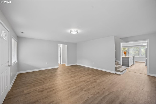 empty room featuring light wood-type flooring