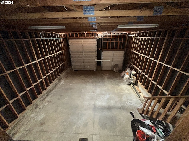 wine cellar with concrete flooring