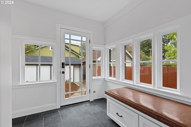 view of unfurnished sunroom